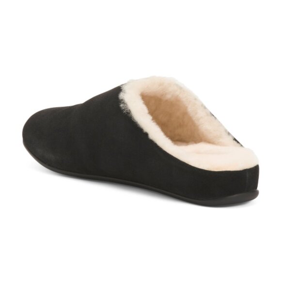 FITFLOP Suede Chrissie Shearling Slippers - Picture 2 of 2